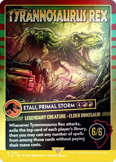 Tyrannosaurus Rex Etali Primal Storm Rainbow Foil #1389