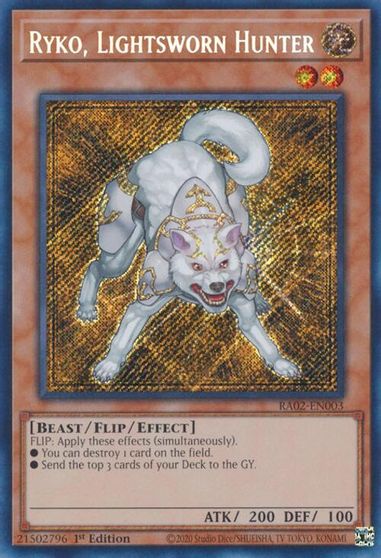 Ryko Lightsworn Hunter Secret Rare #RA02-EN003