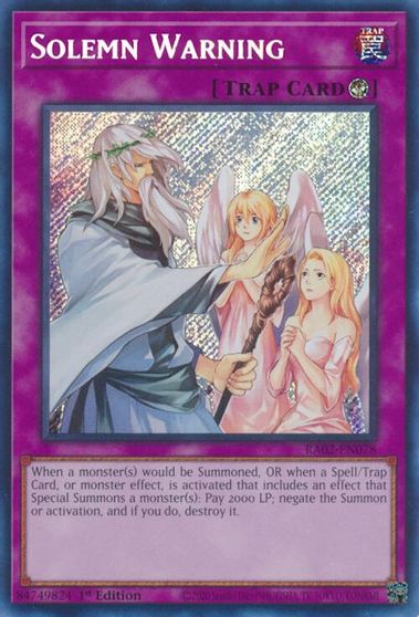 Solemn Warning Secret Rare #RA02-EN078