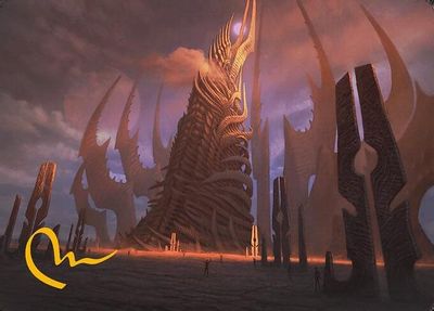 Phyrexian Tower Art Card Gold Stamped Signature #23