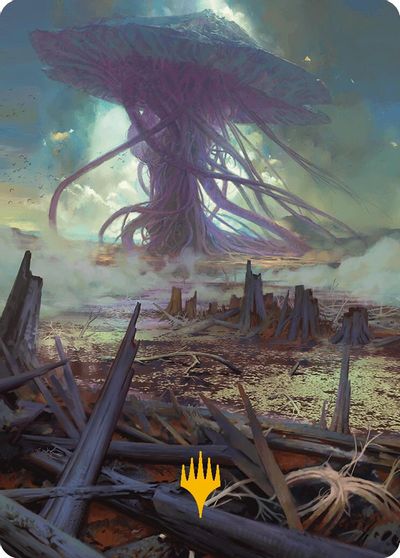 Swamp Art Card Gold Stamped Planeswalker Symbol #24