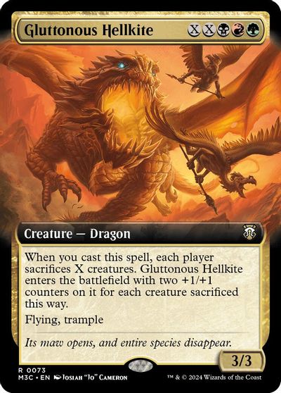 Gluttonous Hellkite Extended Art Ripple Foil #73