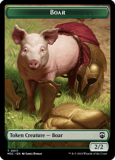 Boar Ripple Foil Forest Dryad Double Sided Token #17 // 19