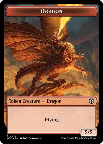 Dragon Ripple Foil Copy Double Sided Token #12 // 1