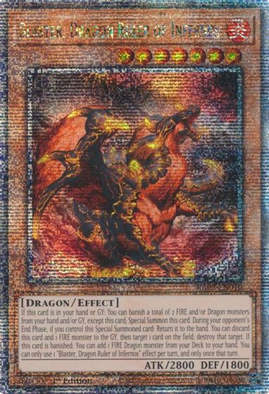 Blaster Dragon Ruler of Infernos Quarter Century Secret Rare #RA03-EN010