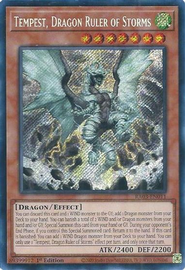 Tempest Dragon Ruler of Storms Secret Rare #RA03-EN011