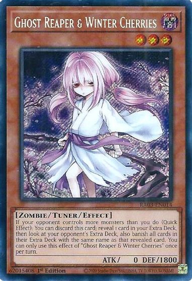 Ghost Reaper and Winter Cherries Alternate Art Secret Rare #RA03-EN014