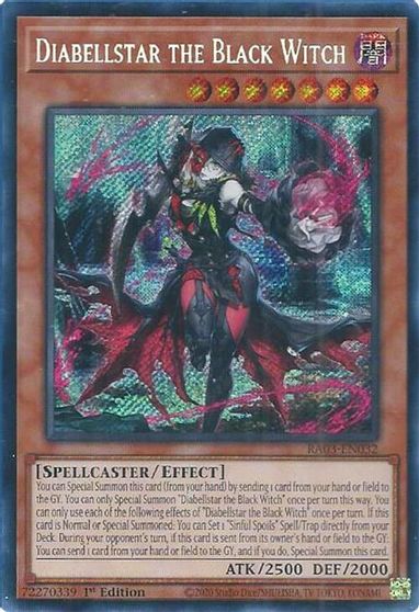 Diabellstar the Black Witch Secret Rare #RA03-EN032