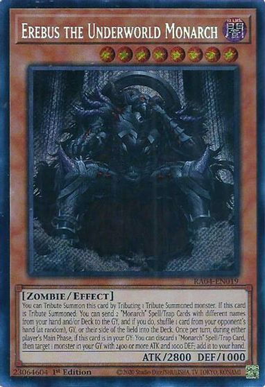 Erebus the Underworld Monarch Secret Rare #RA04-EN019