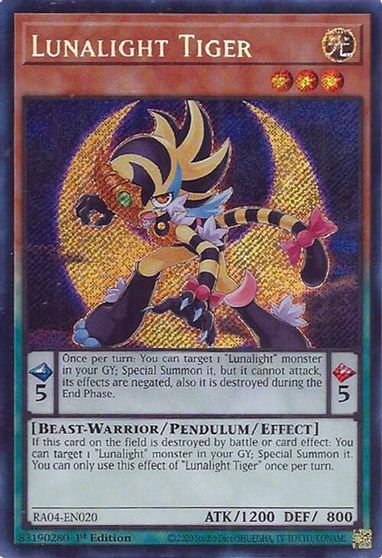 Lunalight Tiger Secret Rare #RA04-EN020