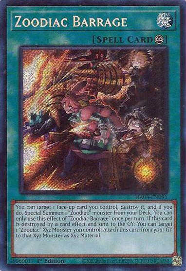 Zoodiac Barrage Secret Rare #RA04-EN091