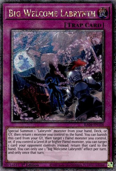 Big Welcome Labrynth Quarter Century Secret Rare #RA04-EN104