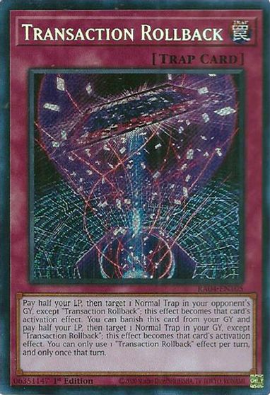 Transaction Rollback Secret Rare #RA04-EN105