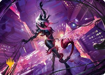 Gwenom Remorseless Art Card Gold Stamped Planeswalker Symbol #8