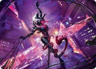 Gwenom Remorseless Art Card Gold Stamped Planeswalker Symbol
