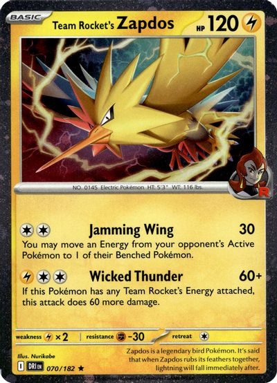 Team Rocket's Zapdos [Cosmos Holo] #70