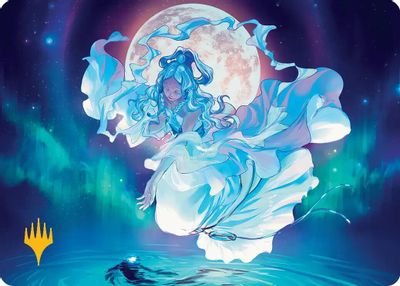 Yue the Moon Spirit Art Card Gold Stamped Planeswalker Symbol #7
