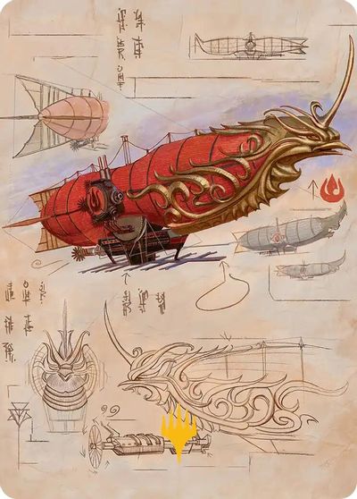 Phoenix Fleet Airship Art Card (Gold-Stamped Planeswalker Symbol)
