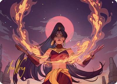 Firebending Student Art Card Gold Stamped Signature #44
