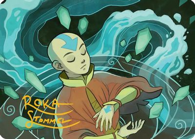 Aang at the Crossroads Art Card Gold Stamped Signature #45