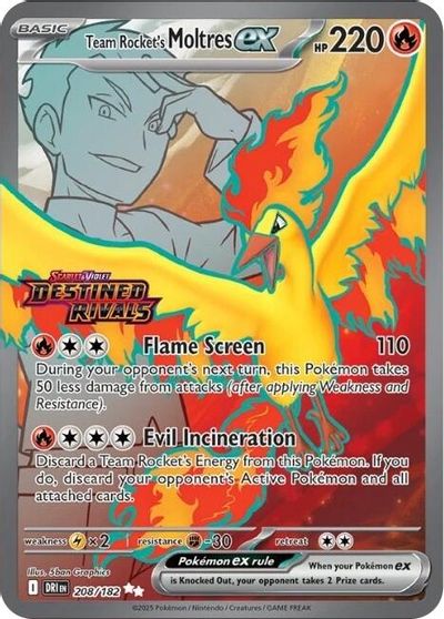 Team Rocket's Moltres ex [Stamped] #208