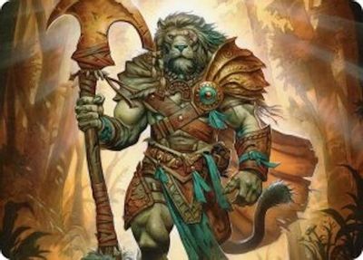 Ajani Outland Chaperone Art Card Gold Stamped Signature
