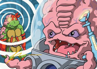 Krang Master Mind Art Card 25 54 Gold Stamped Signature
