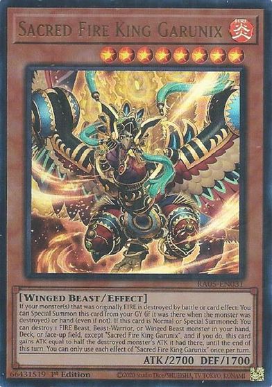 Sacred Fire King Garunix Ultra Rare #RA05-EN031