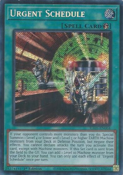 Urgent Schedule Secret Rare #RA05-EN064