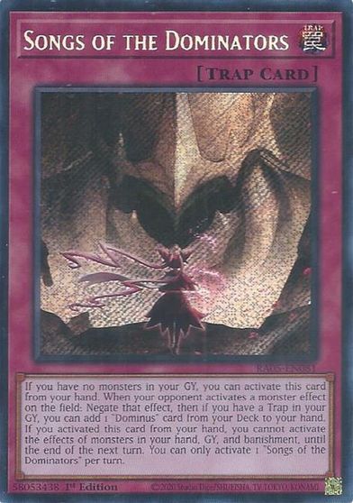 Songs of the Dominators Secret Rare #RA05-EN081