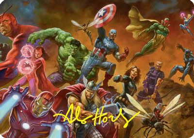 Avengers Assemble Art Card Gold Stamped Signature #1