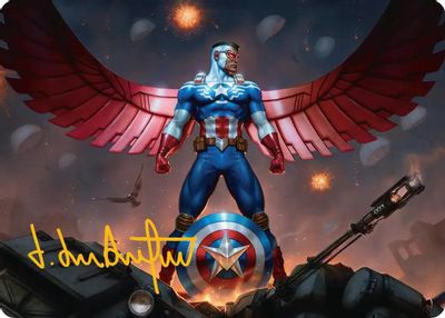 Captain America Wings of Freedom Art Card 2 45 Gold Stamped Signature #2