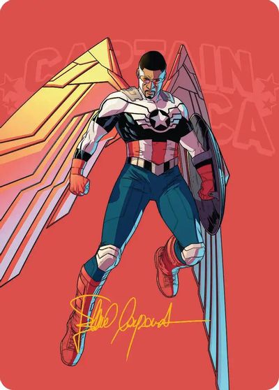 Captain America Wings of Freedom Art Card 22 45 Gold Stamped Signature