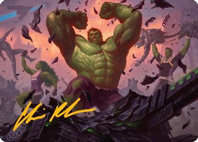 HULK SMASH Art Card Gold Stamped Signature #10