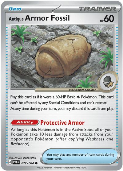 Antique Armor Fossil [Reverse Holo] #72