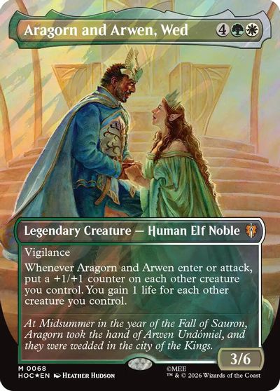 Aragorn and Arwen Wed Borderless Surge Foil #68