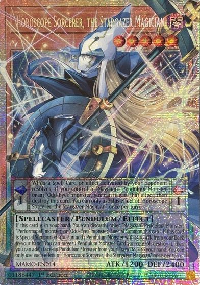 Horoscope Sorcerer, the Stargazer Magician [Extended Art Starlight Rare] MAMO-EN014