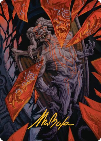 Curse Marred Demon Art Card Gold Stamped Signature