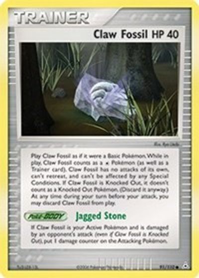 Claw Fossil [Reverse Holo] #91
