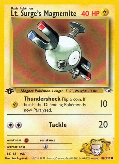Lt. Surge's Magnemite [1st Edition] #80