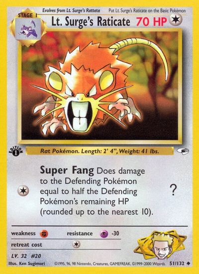 Lt. Surge's Raticate [1st Edition] #51