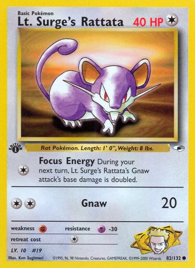 Lt. Surge's Rattata [1st Edition] #82