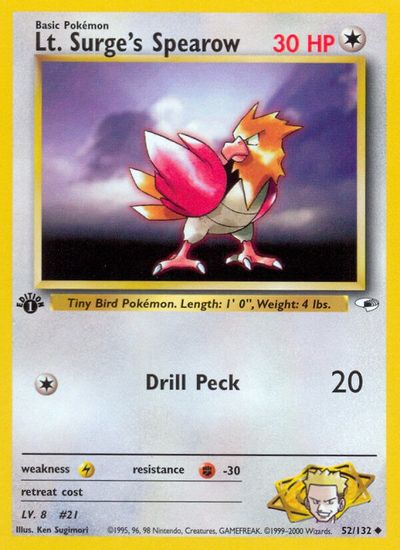 Lt. Surge's Spearow [1st Edition] #52