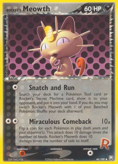 Rocket's Meowth [Reverse Holo] #46