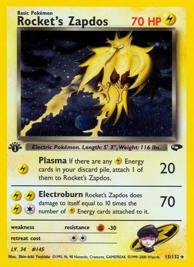 Rocket's Zapdos [1st Edition] #15
