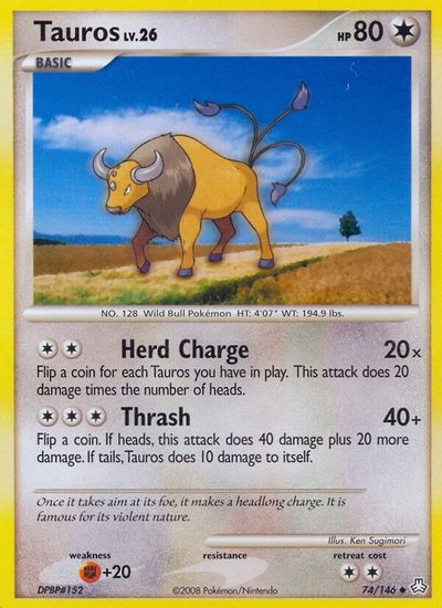 Tauros [Reverse Holo] #74