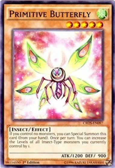 Mint Primitive Butterfly Near Mint Condition YUGIOH Card