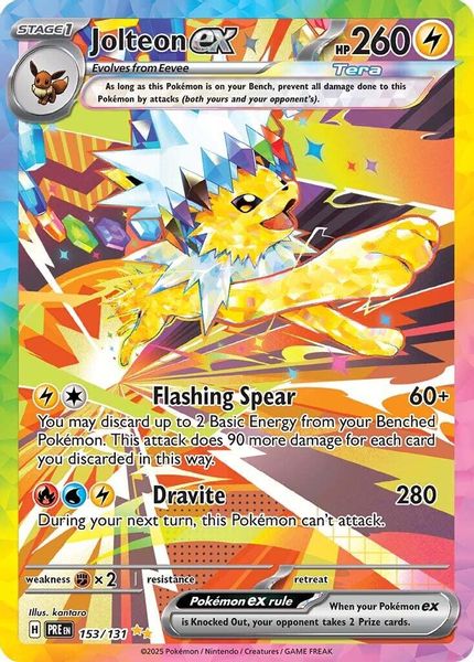 Jolteon ex 153/131 - Escarlate e Violeta – Evoluções Prismáticas (SV: Prismatic Evolutions)