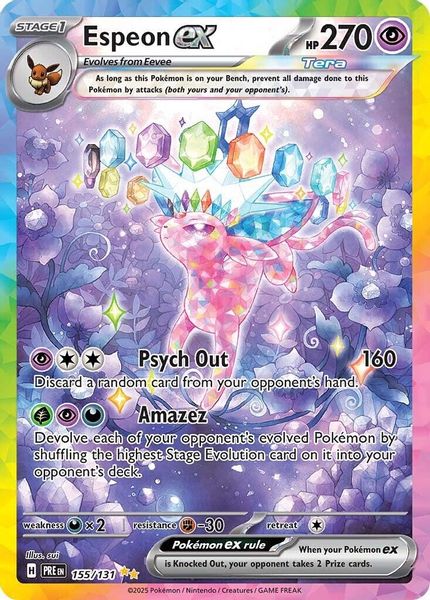 Espeon ex 155/131 Special Illustration Rare de Escarlate e Violeta: Evoluções Prismáticas (SV: Prismatic Evolutions)