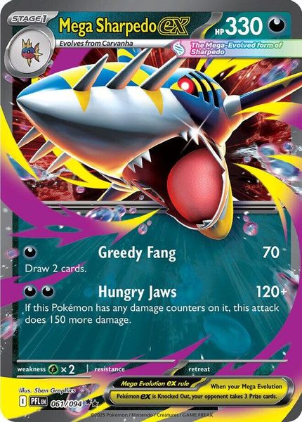 Mega Sharpedo ex - Mega Evolução – Fogo Fantasmagórico